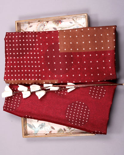 Artisan Heritage Print Muslin Top Bottom Set  (Top & Bottom 2.5 Meters Each)