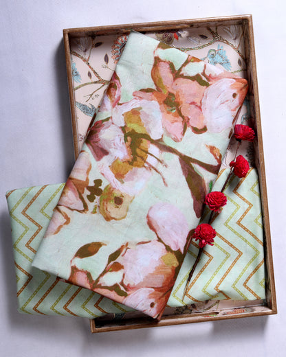 Premium Handpicked Printed Cotton Fabric Set (Top & Bottom: 2.5 Meters Each)