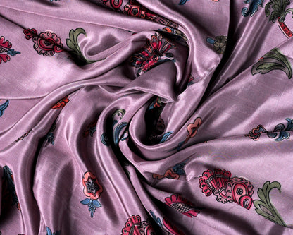Ornament Floral & Geomatric Harmony Natural Crepe Combo Set (Top & Bottom 2.5 Meters Each)