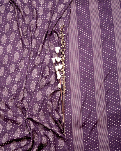 Artisan Heritage Print Muslin Top Bottom Set  (Top & Bottom 2.5 Meters Each)