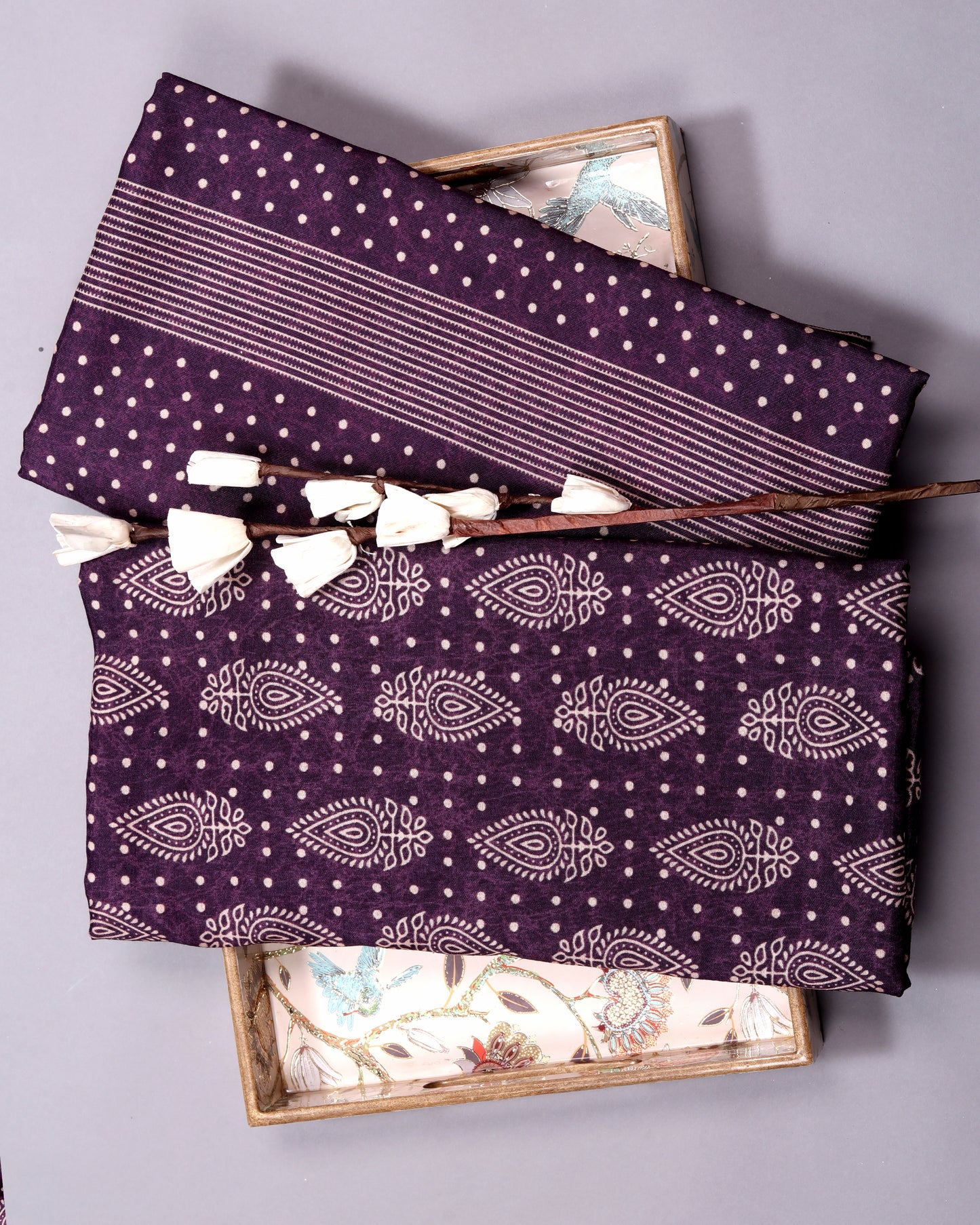 Artisan Heritage Print Muslin Top Bottom Set  (Top & Bottom 2.5 Meters Each)