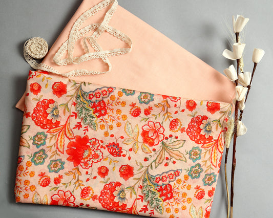 Timeless Mul Cotton Printed  Combo( Top & Bottom 2.5 Meters Each)