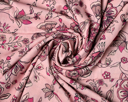 Rosy Reverie Pure Handloom Cotton Combo Set (Top & Bottom 2.5 Meters Each)