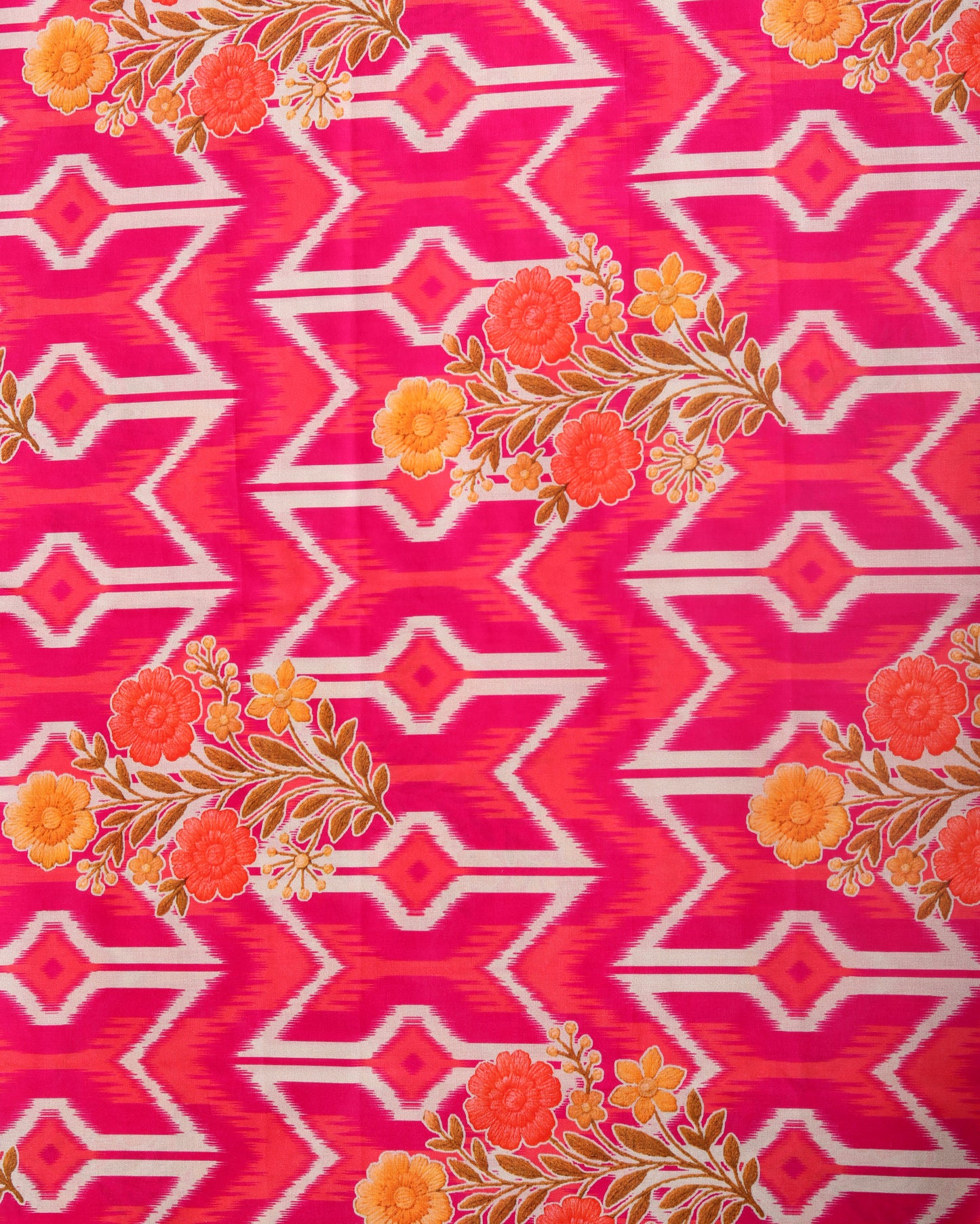 Premium Handpicked Printed Cotton Fabric Set (Top & Bottom: 2.5 Meters Each)