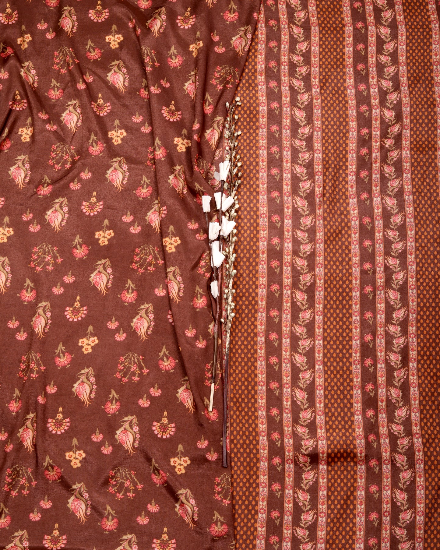 Artisan Heritage Print Muslin Top Bottom Set  (Top & Bottom 2.5 Meters Each)