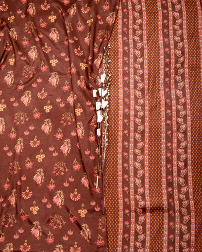 Artisan Heritage Print Muslin Top Bottom Set  (Top & Bottom 2.5 Meters Each)