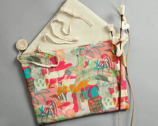 Timeless Mul Cotton Printed  Combo( Top & Bottom 2.5 Meters Each)