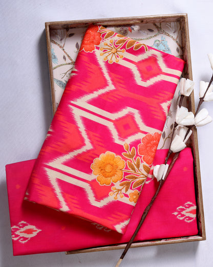 Premium Handpicked Printed Cotton Fabric Set (Top & Bottom: 2.5 Meters Each)