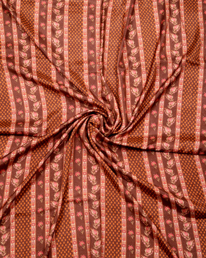 Artisan Heritage Print Muslin Top Bottom Set  (Top & Bottom 2.5 Meters Each)