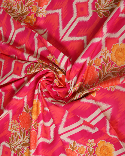 Premium Handpicked Printed Cotton Fabric Set (Top & Bottom: 2.5 Meters Each)