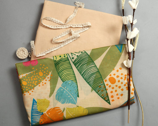 Timeless Mul Cotton Printed  Combo( Top & Bottom 2.5 Meters Each)