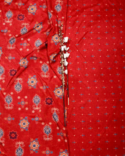 Artisan Heritage Print Muslin Top Bottom Set  (Top & Bottom 2.5 Meters Each)