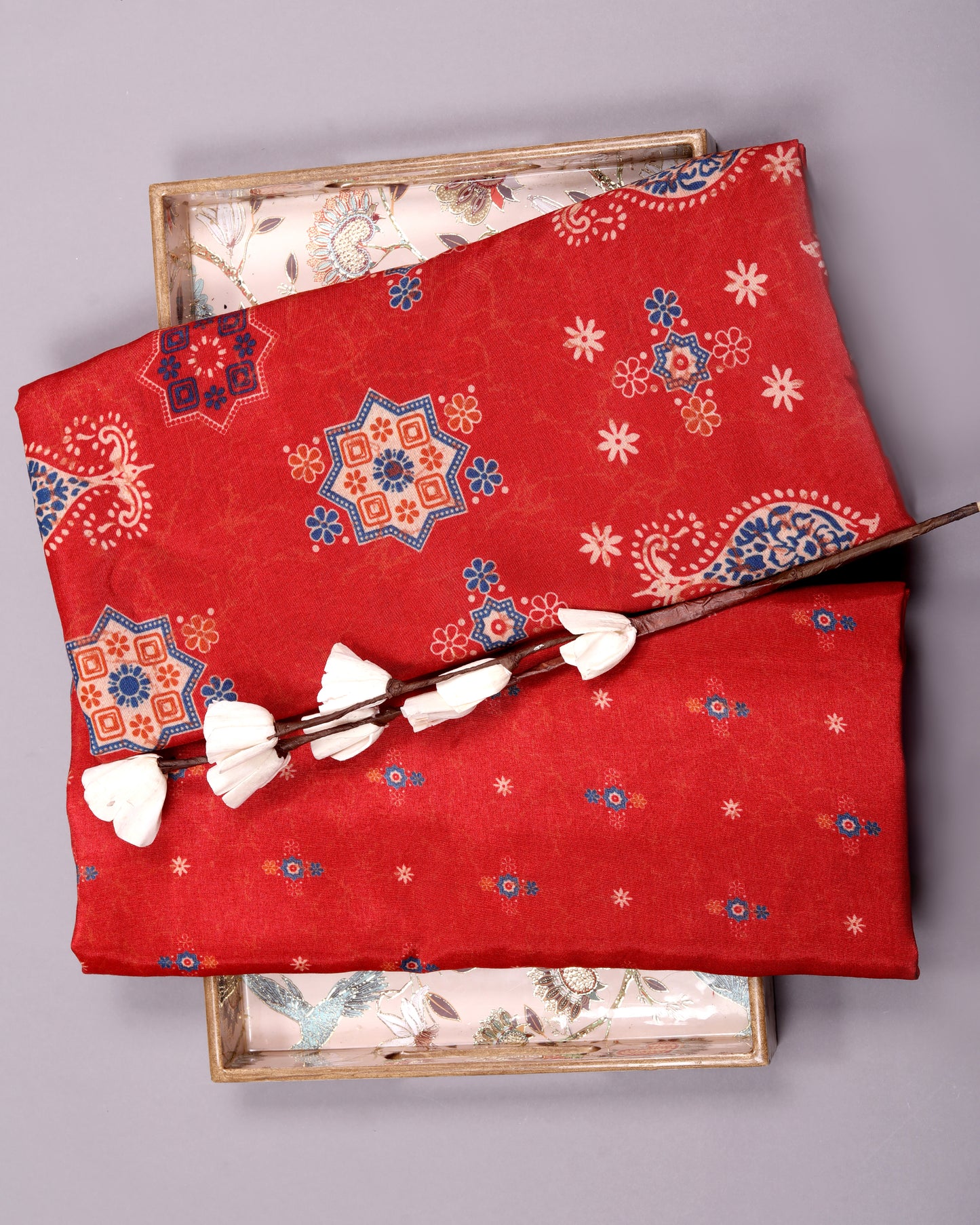 Artisan Heritage Print Muslin Top Bottom Set  (Top & Bottom 2.5 Meters Each)