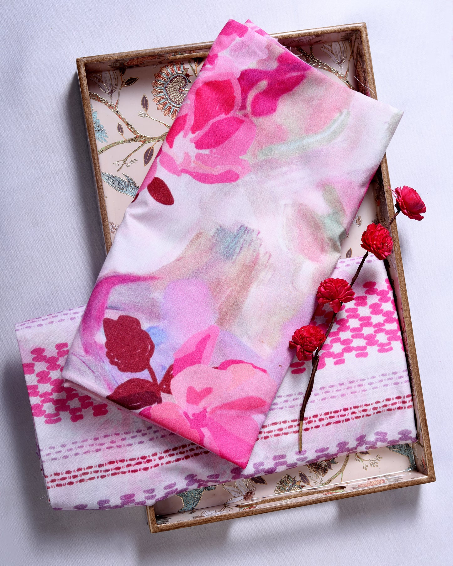 Premium Handpicked Printed Cotton Fabric Set (Top & Bottom: 2.5 Meters Each)