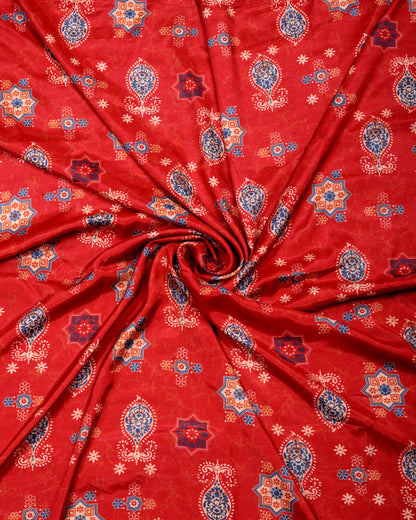 Artisan Heritage Print Muslin Top Bottom Set  (Top & Bottom 2.5 Meters Each)