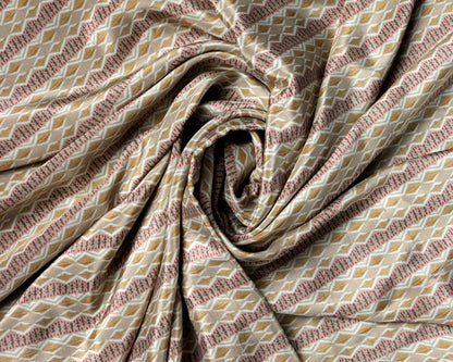 Subtle Earth Tones With Artistic Flair Natural Crepe Combo Set ( Top & Bottom 2.5 Meters Each)