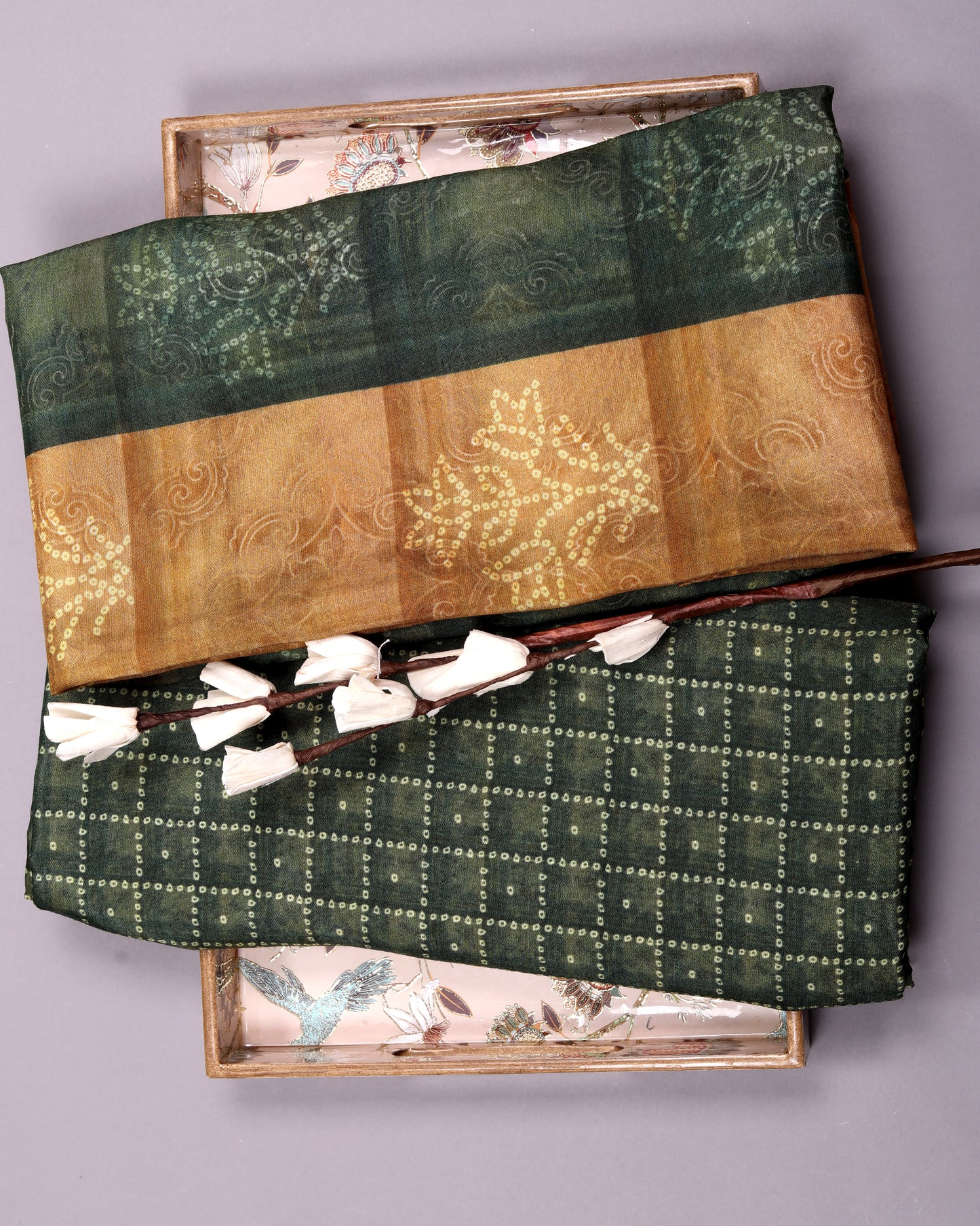 Artisan Heritage Print Muslin Top Bottom Set  (Top & Bottom 2.5 Meters Each)