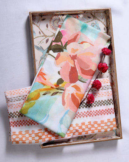 Premium Handpicked Printed Cotton Fabric Set (Top & Bottom: 2.5 Meters Each)