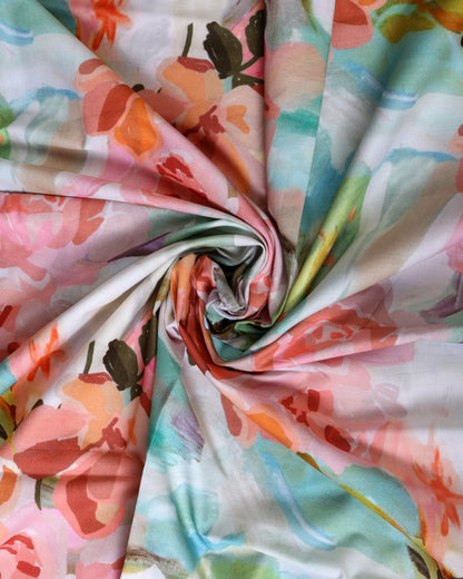 Premium Handpicked Printed Cotton Fabric Set (Top & Bottom: 2.5 Meters Each)