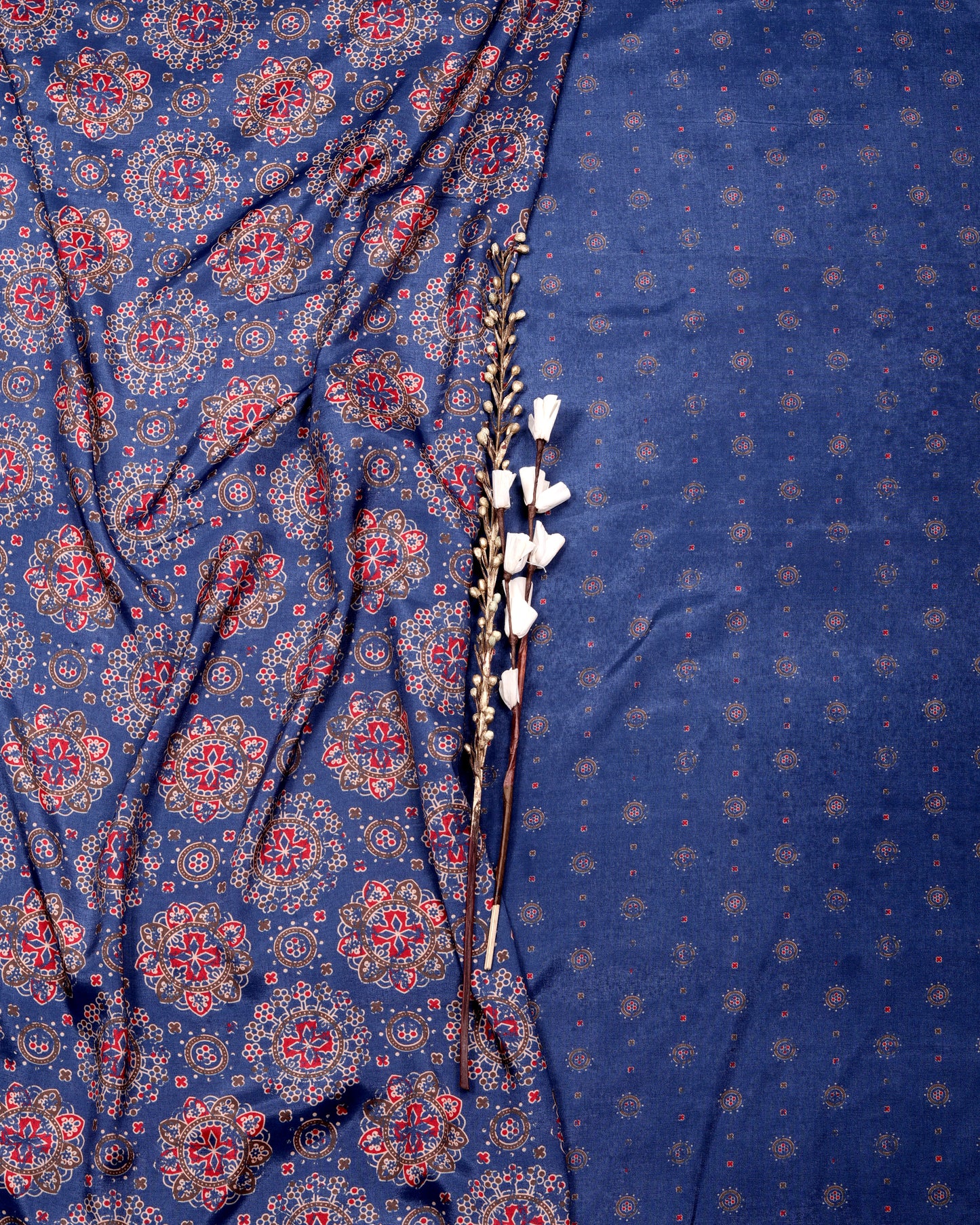 Artisan Heritage Print Muslin Top Bottom Set  (Top & Bottom 2.5 Meters Each)
