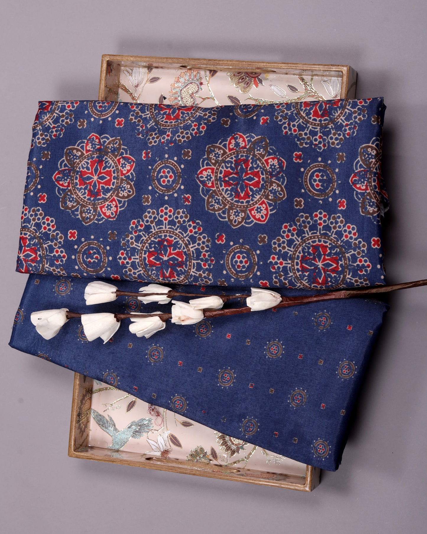 Artisan Heritage Print Muslin Top Bottom Set  (Top & Bottom 2.5 Meters Each)