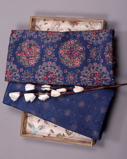 Artisan Heritage Print Muslin Top Bottom Set  (Top & Bottom 2.5 Meters Each)