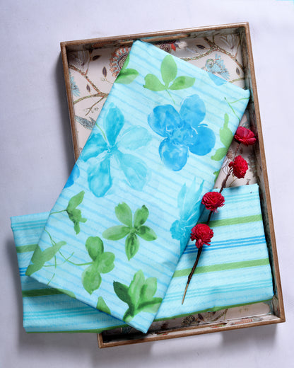 Premium Handpicked Printed Cotton Fabric Set (Top & Bottom: 2.5 Meters Each)