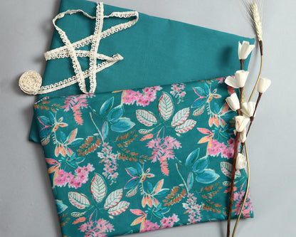 Timeless Mul Cotton Printed  Combo( Top & Bottom 2.5 Meters Each)