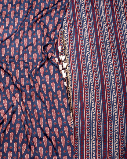 Artisan Heritage Print Muslin Top Bottom Set  (Top & Bottom 2.5 Meters Each)