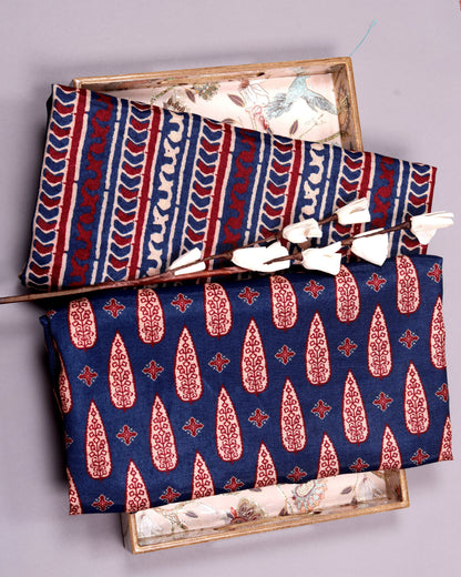 Artisan Heritage Print Muslin Top Bottom Set  (Top & Bottom 2.5 Meters Each)