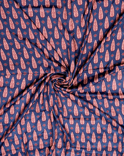 Artisan Heritage Print Muslin Top Bottom Set  (Top & Bottom 2.5 Meters Each)