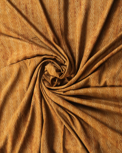 Dark Goldenrod Floral & Chevron Muslin Printed Combo Set ( Top & Bottom 2.5 Meters Each)