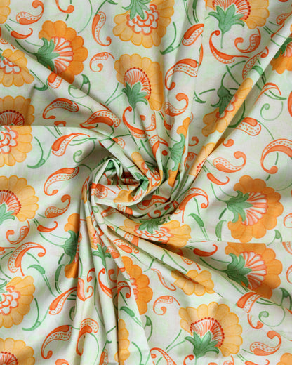 Premium Handpicked Printed Cotton Fabric Set (Top & Bottom: 2.5 Meters Each)
