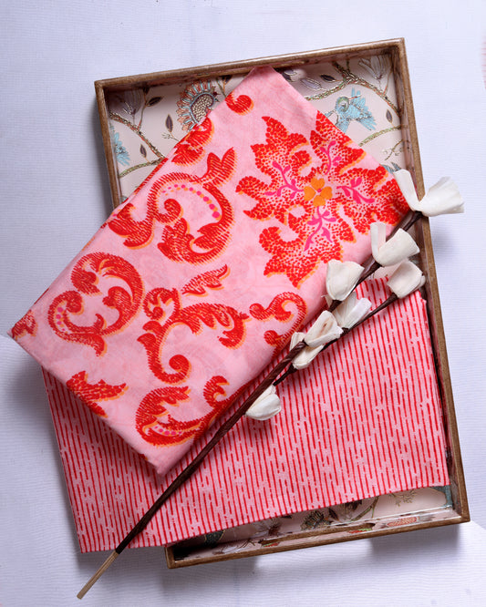 Premium Handpicked Printed Cotton Fabric Set (Top & Bottom: 2.5 Meters Each)