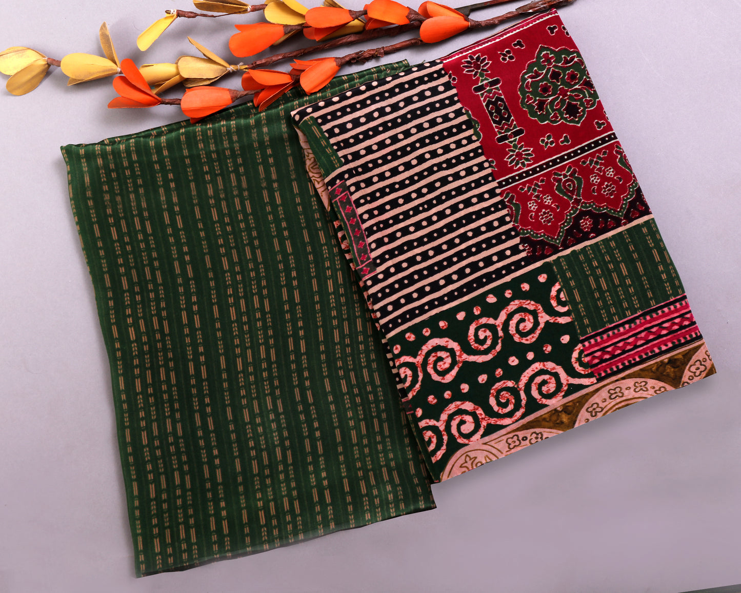 Natural Crepe Combo Set ( Top & Bottom 2.5 Meters Each)