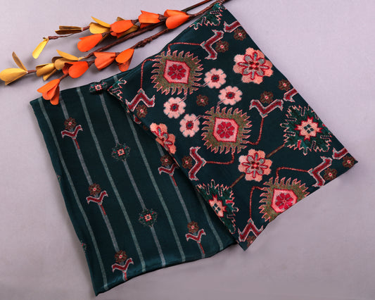 Patola Natural Crepe Combo Set ( Top & Bottom 2.5 Meters Each)