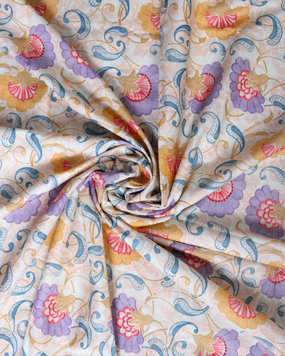 Premium Handpicked Printed Cotton Fabric Set (Top & Bottom: 2.5 Meters Each)