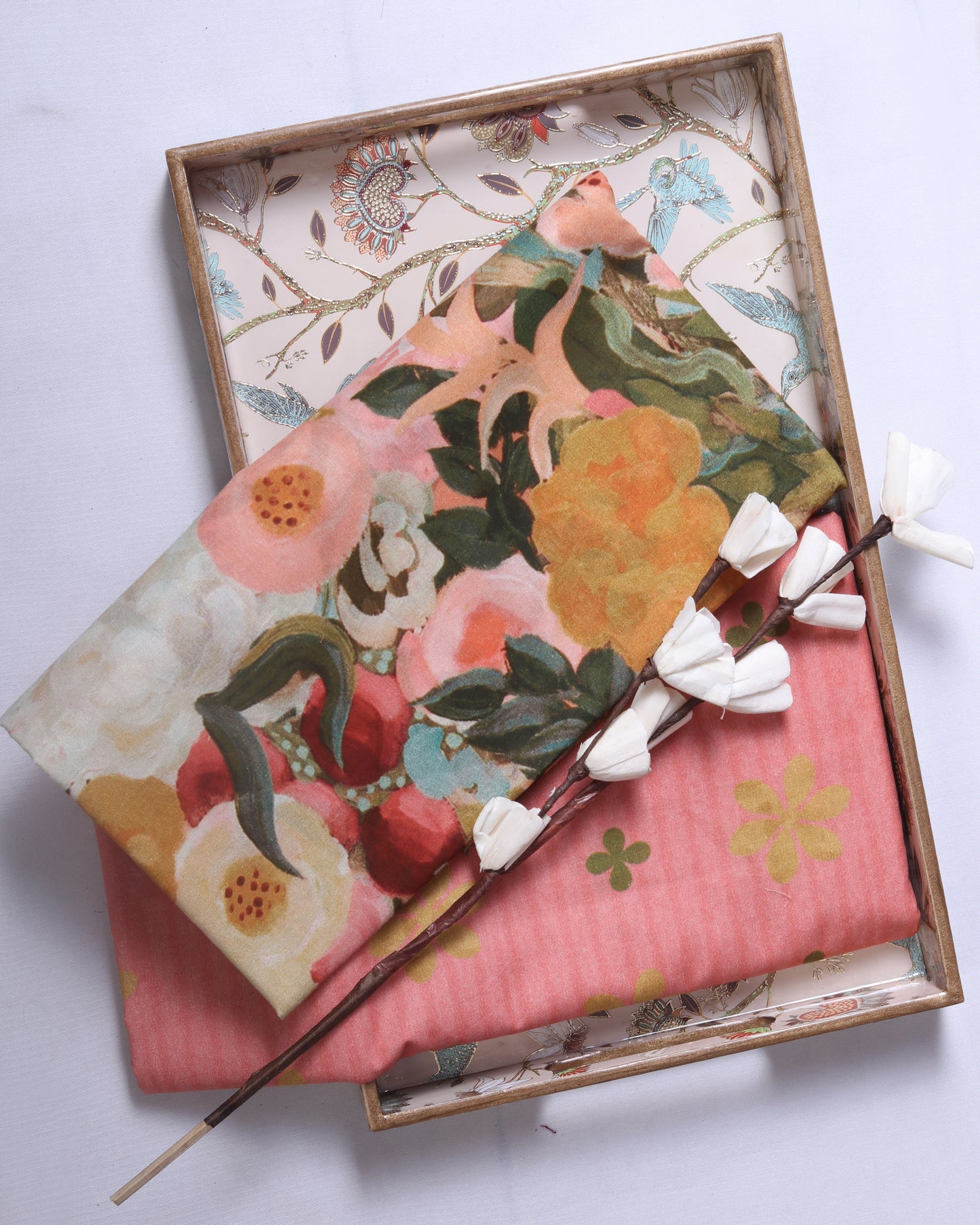 Premium Handpicked Printed Cotton Fabric Set (Top & Bottom: 2.5 Meters Each)