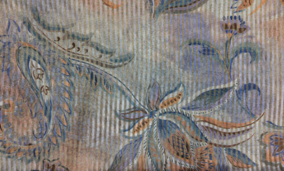 Floral Harmony Elegance in Pastel Hues Tabby Stripes Combo Set (2 Qty & Length : 2.5 Meters Each)