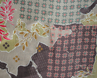 Subtle Earth Tones With Artistic Flair Natural Crepe Combo Set ( Top & Bottom 2.5 Meters Each)