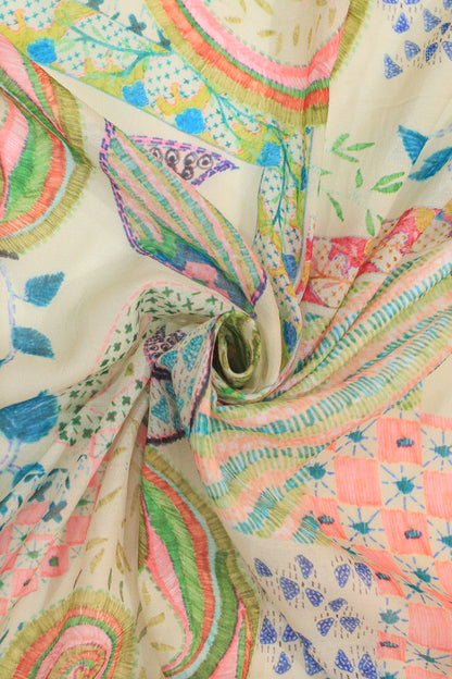 Pure Malai Chanderi Fabric