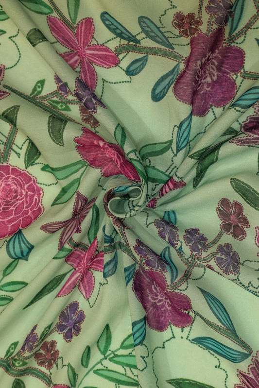 Pure Malai Chanderi Fabric