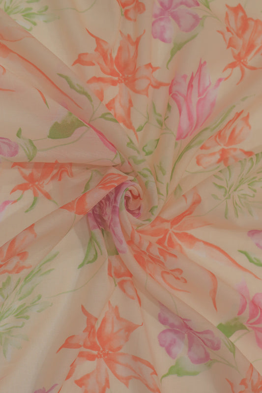 Pure Malai Chanderi Fabric