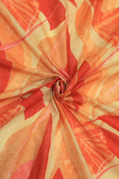 Pure Cotton Schiffli Printed Fabric