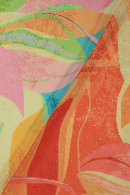 Pure Cotton Schiffli Printed Fabric