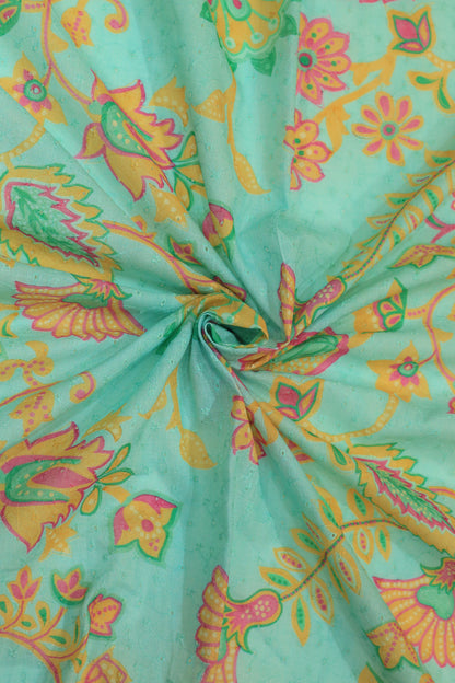 Pure Cotton Schiffli Printed Fabric