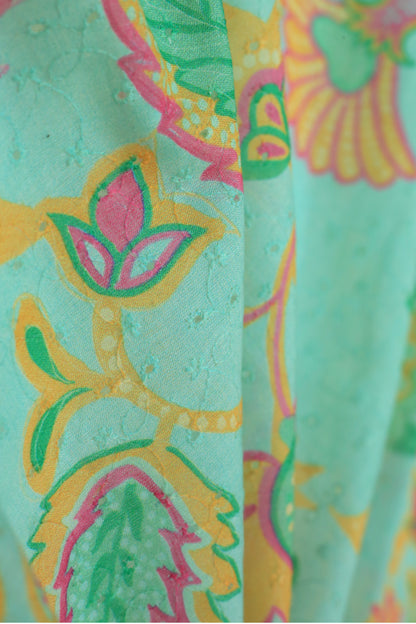 Pure Cotton Schiffli Printed Fabric
