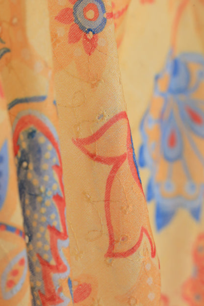 Pure Cotton Schiffli Printed Fabric