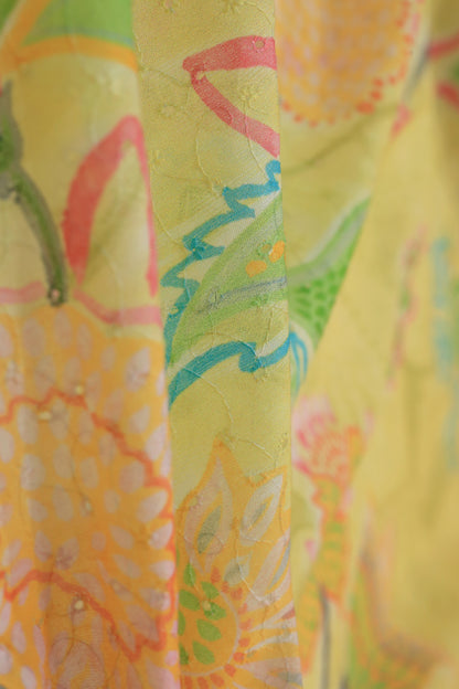 Pure Cotton Schiffli Printed Fabric