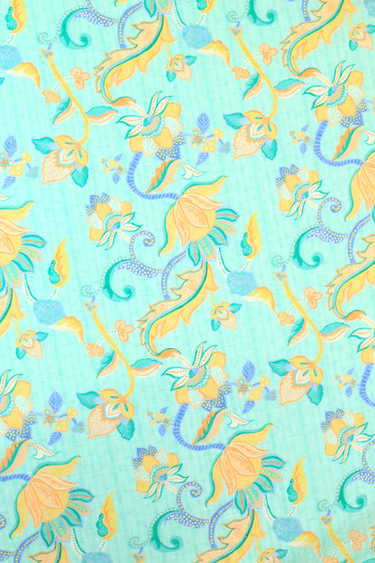 Pure Cotton Schiffli Printed Fabric